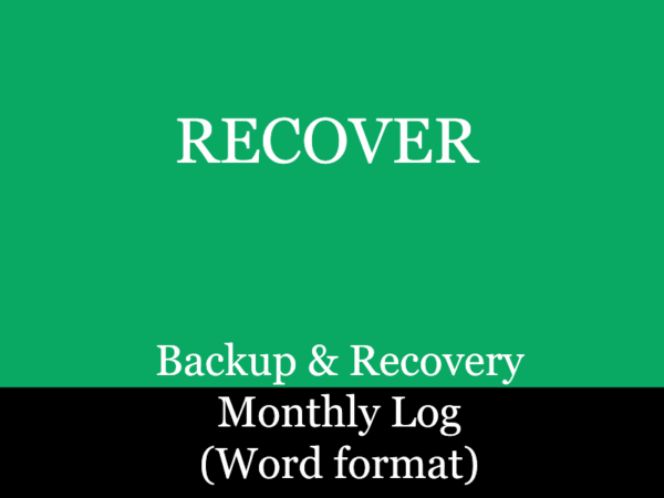 Free Backup & Recovery Log to help SMEs backup and test recovery of their business data.