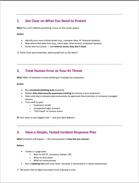 Cyber Resilience 5 Actionable Points